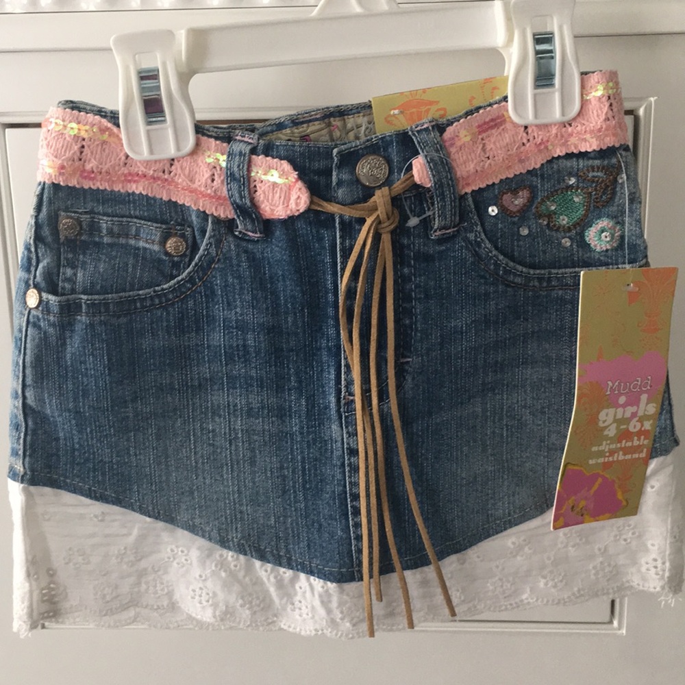 🆕Mudd Girls Size (4) Denim Skirt with Eyelet hem - Picture 1 of 7